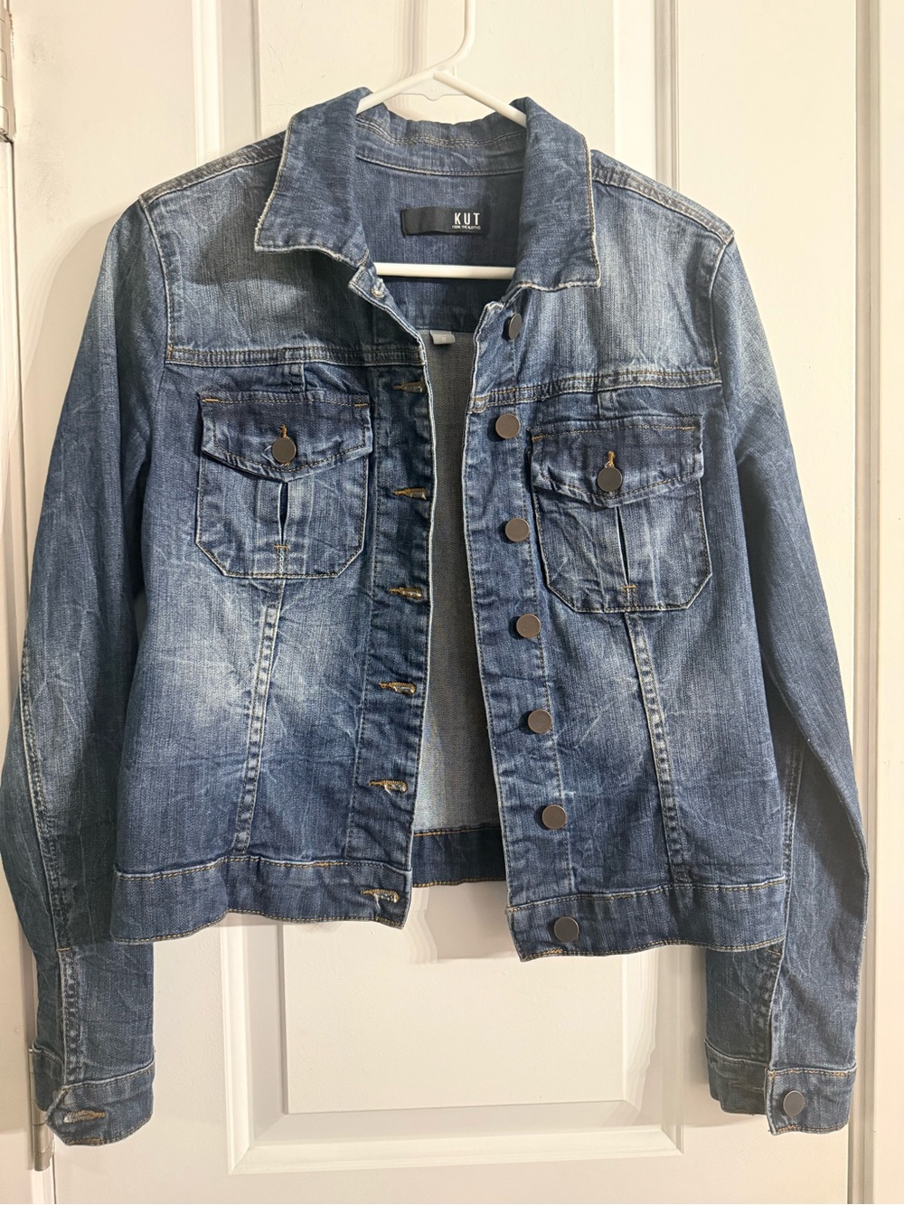 KUT From the Kloth Amelia Denim Jacket Medium Stretch Blue - Picture 4 of 11